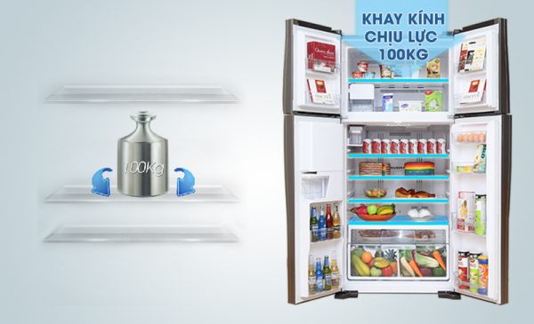 R-W660FPGV3X (GBW) sở hữu khay kính chịu lực