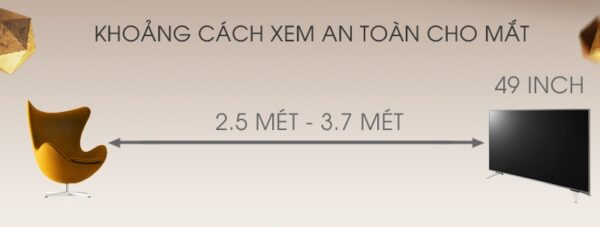 khoảng cách xem tivi KD-49X7500F