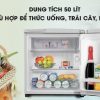 Tủ có dung tích 50 lít - Tủ lạnh Aqua 50 lít AQR-55ER (SS) Xám Nhạt