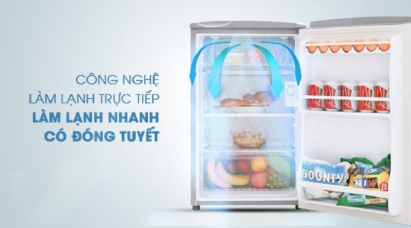 Làm lạnh nhanh với công nghệ làm lạnh trực tiếp - Tủ lạnh Aqua 90 lít AQR-95ER (SS)