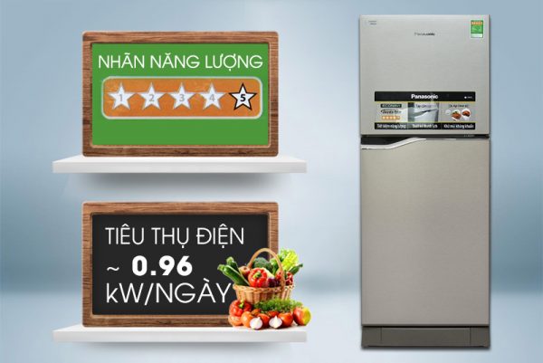 Tủ lạnh Panasonic 152 lít NR-BA178PSVN Nhãn năng lượng 5 sao