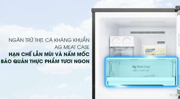 Ngăn đựng thịt riêng biệt Ag Meat Case kháng khuẩn hiện đại - Tủ lạnh Panasonic Inverter 306 lít NR-BL340GAVN