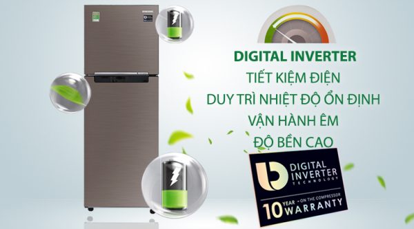 Công nghệ Digital Inverter tiết kiệm điện năng, không gây tiếng ồn - Tủ lạnh Samsung Inverter 236 lít RT22M4032DX/SV